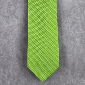 Croft & Barrow‎ Green Plaid Geometric 100% Silk Men's Neck Tie NWOT